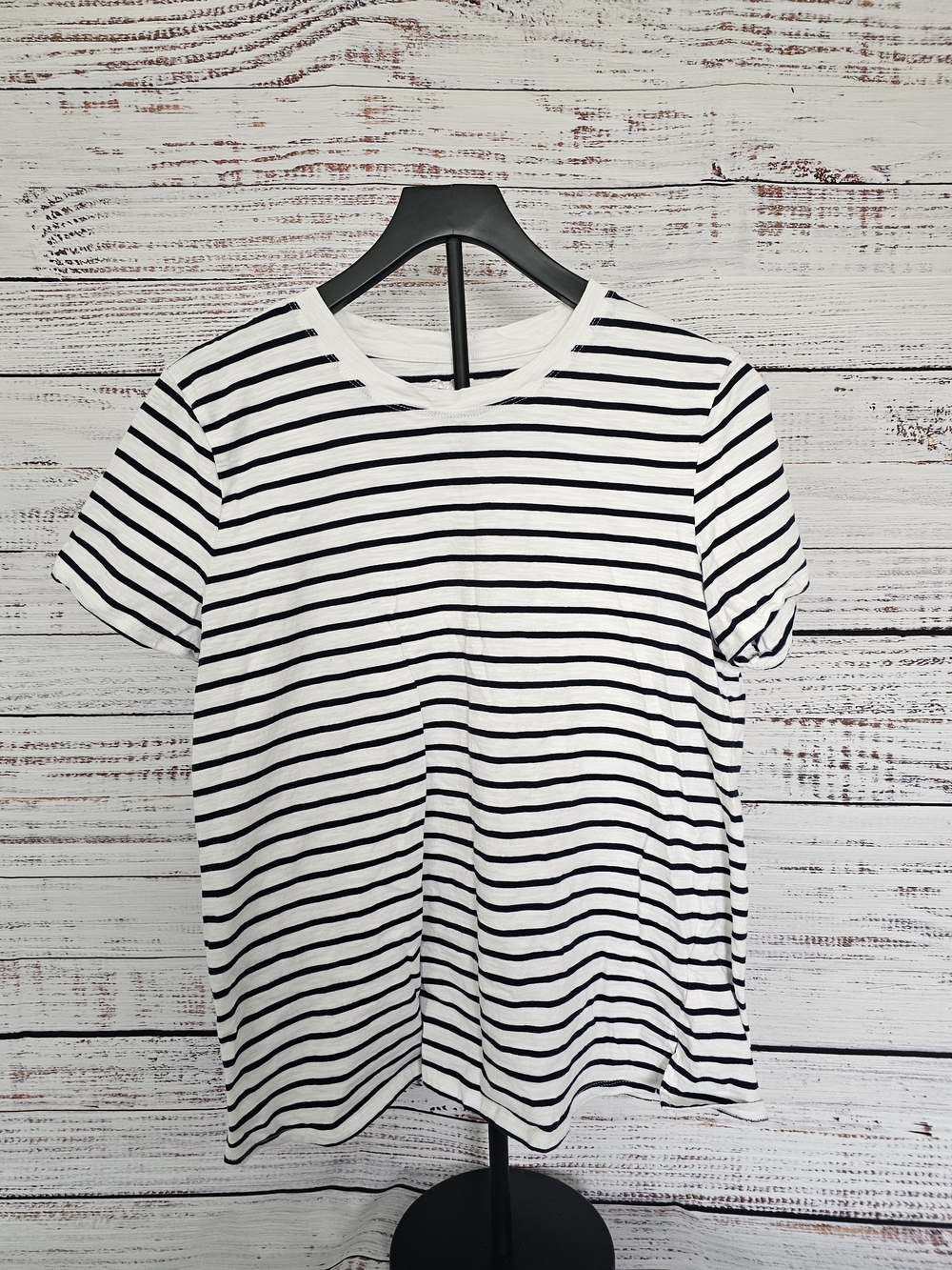Maurices Black & White Striped Short Sleeve Tee